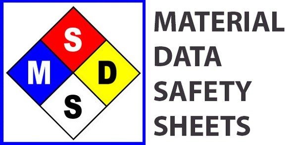 Như trên hình vẽ, MSDS là cụm từ được viết tắt của Material Safety Data Sheet.