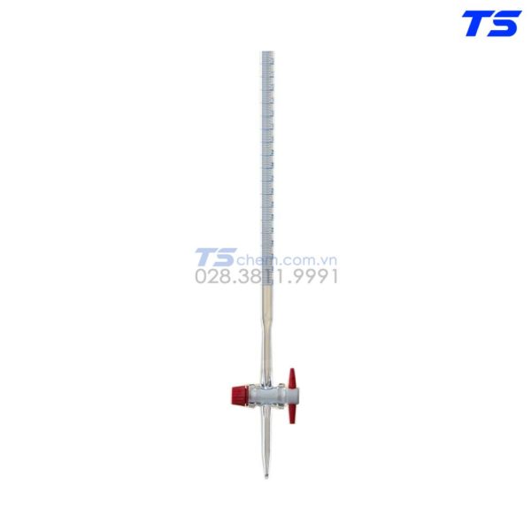 Buret thủy tinh thẳng khóa nhựa