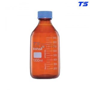 Chai trung tính nâu, nắp vặn, có vạch chia, hấp tiệt trùng 140 độ C - Biohall