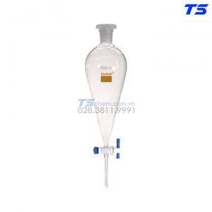 Bình lắng gạn quả lê chia vạch, khóa PTFE , có nút chặn - Biohall