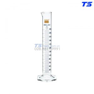 Ống đong thủy tinh đế lục giác, loại B, chứng nhận theo lô - Biohall