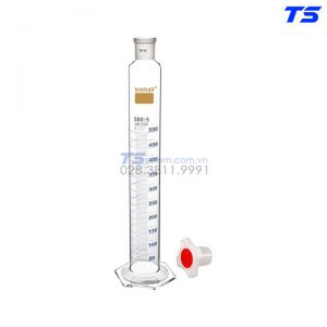 Ống đong thủy tinh đế lục giác, khóa thủy tinh, loại A chuẩn DIN EN ISO 5ML - Biohall