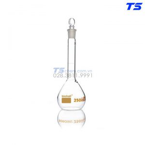Bình định mức cổ rộng có nắp Polyethylene, chứng nhận từng cái - Biohall