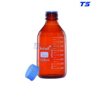 Chai trung tính nâu, nắp vặn, có vạch chia, hấp tiệt trùng 140oC - Biohall