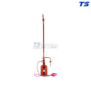 Burette nâu tự động theo chuẩn DIN ISO 385 khóa thủy tinh, có chai và nút cao su - Biohall