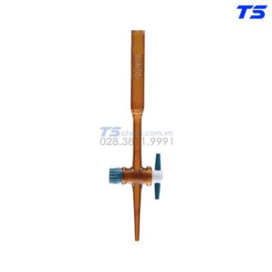 Burette nâu khóa thủy tinh, chứng nhận theo lô - Biohall