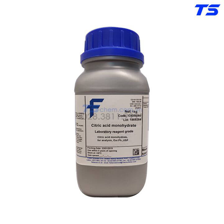 Citric acid monohydrate, for analysis, Eur.Ph.,USP - C/6200 - Fisher