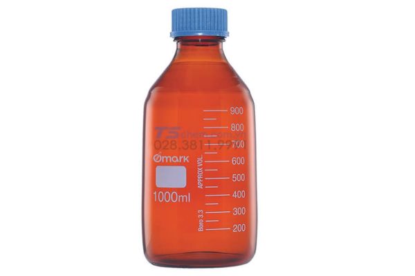 Chai trung tính nâu nắp vặn, có vạch chia Omark OM.1106.01